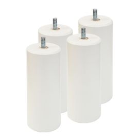 Elea - Jeu De 4 Pieds 15 Cm Blanc Pour Sommier Tapissier
