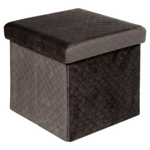 Pouf Carré En Velours "Mix N'modul" 31cm Gris