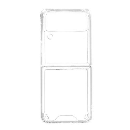 Galaxy Z Flip 3 Case Dos Rigide, Coins Pare-Chocs Lumière Mince Transparent