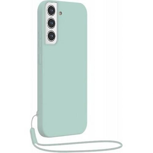 Coque en silicone pour Galaxy S22 5G avec dragonne assortie, bleu clair