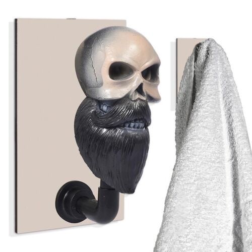 Porte-Casque Avec Tête De Mort Pour Moto, Support Mural En Résine Métallique Pour Passionnés De Moto