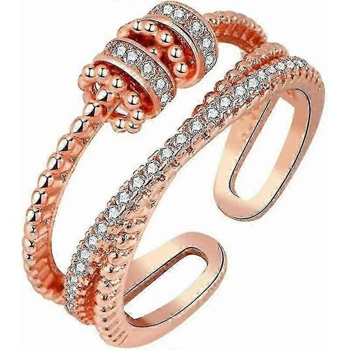 À Ma Fille-Fidget Bague Anti-Anxiété Bague Avec Perles Spinner Pour Les Filles Cadeauor Rose