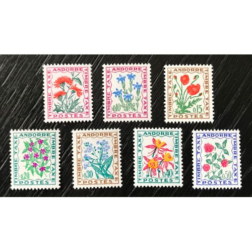 Lot De 7 Timbres Taxes Neufs** Andorre Français 1946 / 1971 Y&t N° 46 À 52