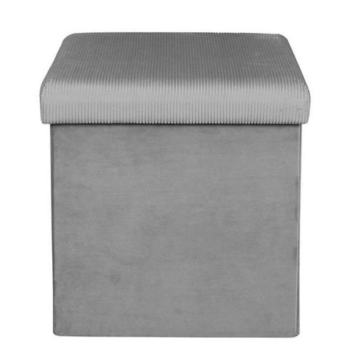 Paris Prix - Pouf & Coffre De Rangement "Giulia" 38cm Gris