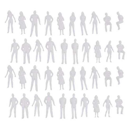 40pieces 1/50 Échelle Modèle Non Peint Personnes Architectural Mini Figures Kit