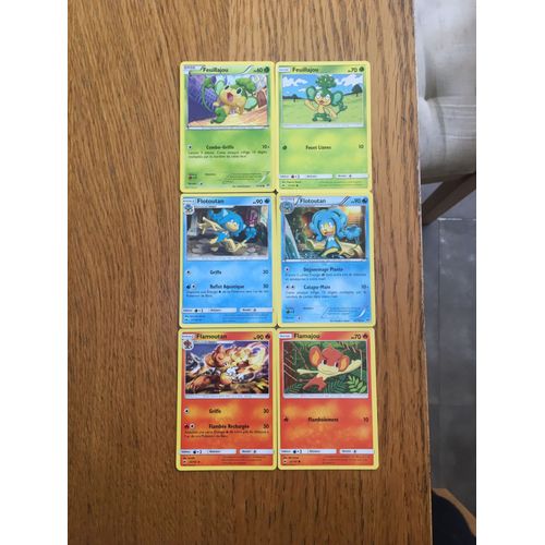 (1395) 2x Feuillajou + 2x Flotoutan + Flamoutan + Flamajou (Pokemon)