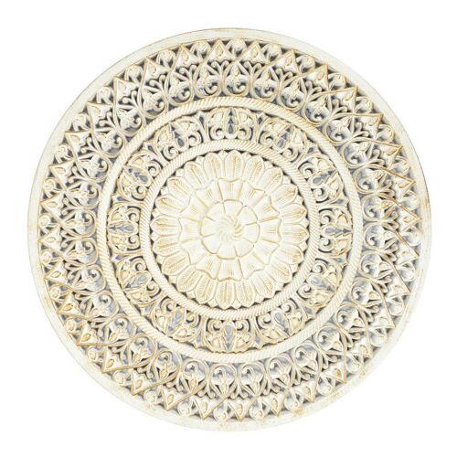 Décoration Murale "Ethnique" 60cm Blanc & Or