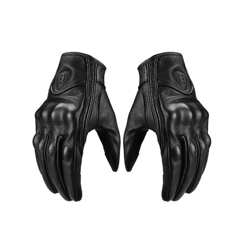Gants De Moto En Cuir Pour Écran Tactile, En Peau De Mouton, Confortables, Doigt Complet, Durables
