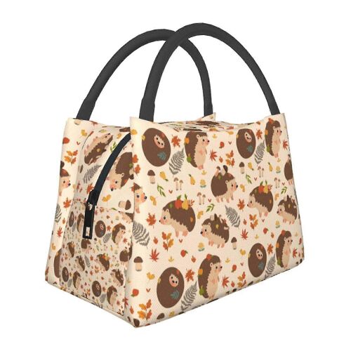 Hérisson mignon et motif de champignon Sac d'isolation portable Sac à lunch étanche pour femmes pour le travail, sac Cool Boîte à lunch