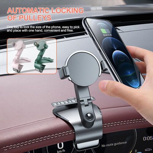 Support De Téléphone Portable Pour Tableau De Bord De Voiture, 360 Degrés, Miroir De Recul, Pare-Soleil, Navigation Gps