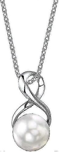 Collier Pendentif Perles D'eau Douce Pour Femme - Collier De Perles De Culture Blanche Avec Design Infini | Collier De Perles Simples Pour Femme Avec 925 Sterling S