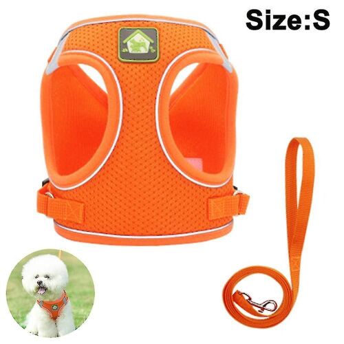2 Packs Dog Harness Step-In Respirant Puppy Cat Dog Vest Harnesses Vest-Style Dog Traction Rope Ref