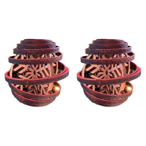Ornement de Noël de flocons de neige en spirale double 3d, boule de Noël de flocon de neige en spirale en bois 3d suspendue de