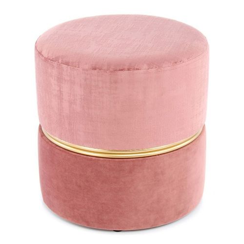 Paris Prix - Pouf Rond Design "Cleopatra" 40cm Rose
