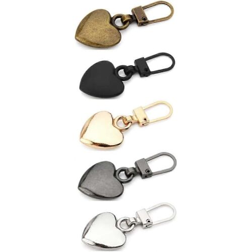 5 Pièces Multicolore Studio De Voyage En Forme De Coeur Tirettes De Fermeture Éclair De Remplacement Fermeture Éclair En Métal Sac À Dos Fermeture Éclair Réparation Manteaux Vestes Pantalons Bagages,