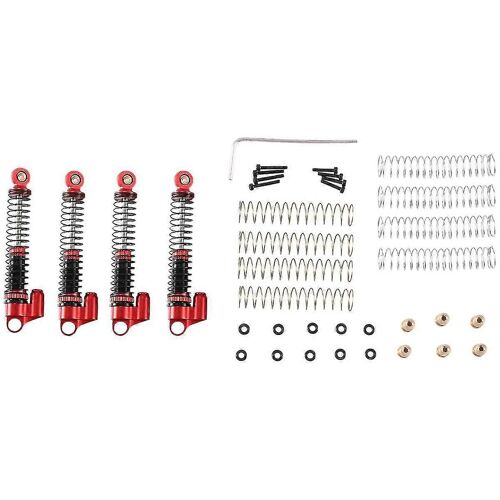 53mm Amortisseur d'huile métallique pour axial Scx24 Ax24 1/24 Rc Crawler Pièces de mise à niveau, rouge 4pcs