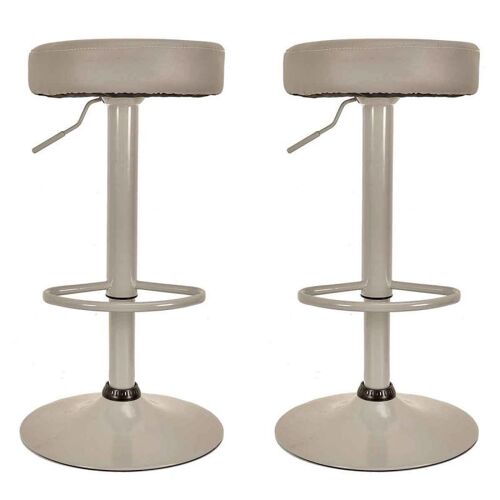 Lot de 2 Tabourets de Bar "Mumford" 63-83cm Gris