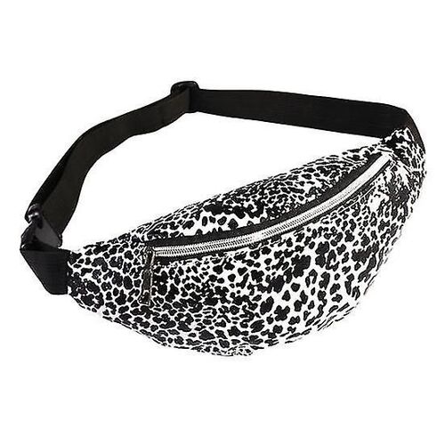 Femmes Imprimé Léopard Fermeture Éclair Taille Poitrine Sac Pochette Support De Téléphone Réglable