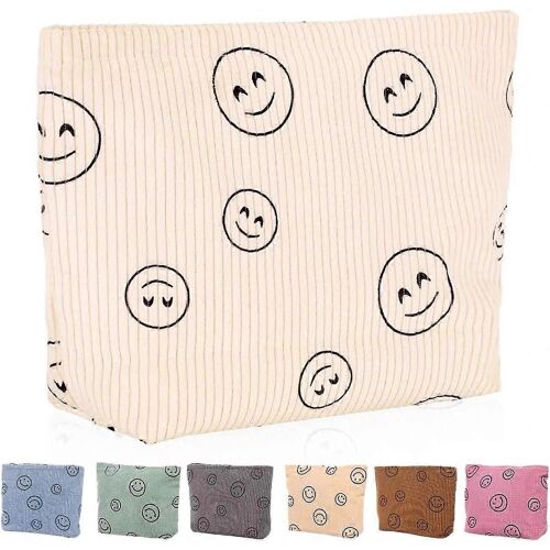 Trousse de maquillage étudiantes mignon sac de lavage en velours à noyau léger indispensable pour voyager, tout -couleur de riz, visage de mode
