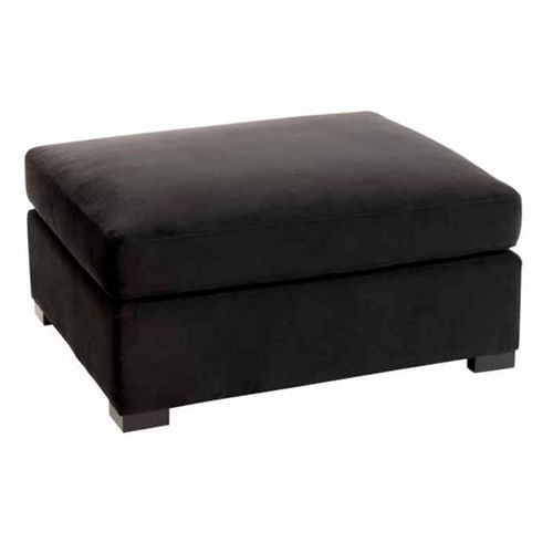 Paris Prix - Pouf En Velours Design "Abosa" 113cm Noir