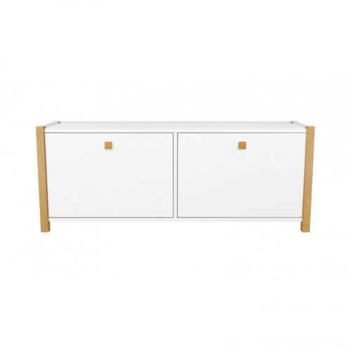 Meuble à Chaussures 2 Compartiments "Hannover" 125cm Blanc