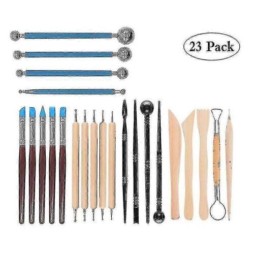 23pcs Clay Tools Set Poterie Sculpture Céramique Argile Outils De Sculpture Set Pour Tous Les Niveaux Bricolage Artisanat