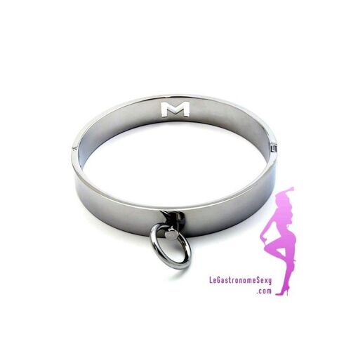 Collier Soumission Domination Chromé Fermeture Magnétique