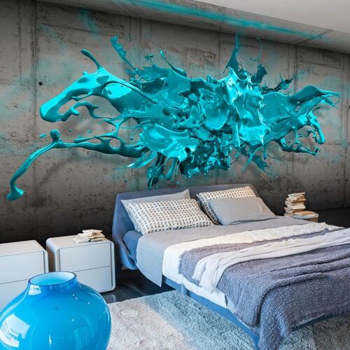 Papier Peint "Blue Ink Blot" 280 x 400 cm
