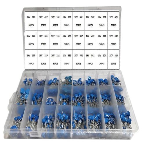 Condensateur céramique Kit assorti 24 valeurs 10pf-821pf avec boîte 1kv 1000v 700pcs