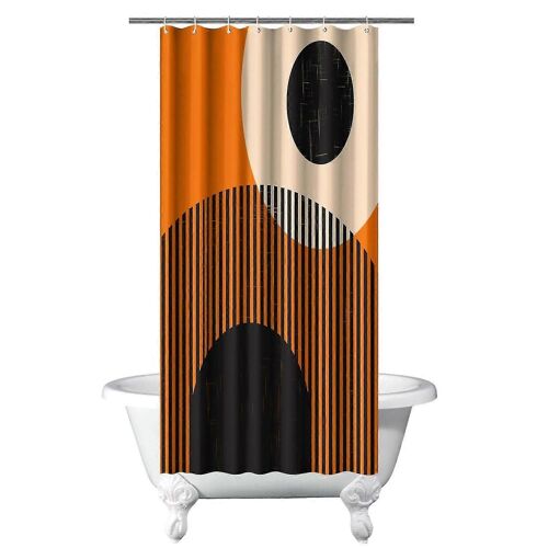 Rideaux de douche à la maison Minimaliste Abstrait Boho Moderne Arch Sun (2) Rideau de salle de bain avec motif Design