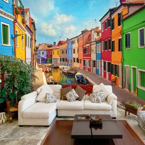 Papier Peint "Colorful Canal in Burano" 70 x 100 cm