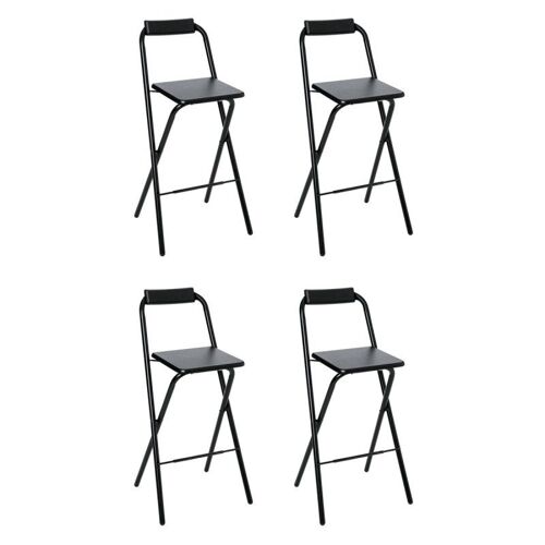 Lot de 4 Tabourets de Bar "Louna" 97cm Noir