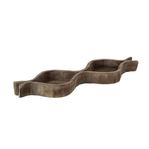 Paris Prix - Coupelle Déco "2 Compartiments" 60cm Naturel