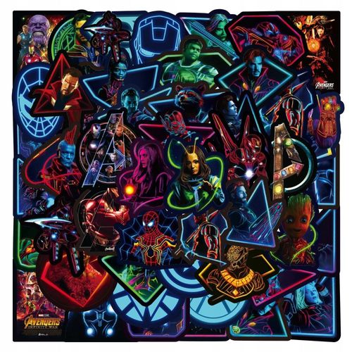 200 Pi¿¿Ces Autocollant De Super-H¿¿Ros Marvel Avengers N¿¿On,Aesthetic Couleurs Stickers, Imperm¿¿Able Vinyle Autocollant Pour Telephone Ordinateur Portable Macbook Scrapbooking