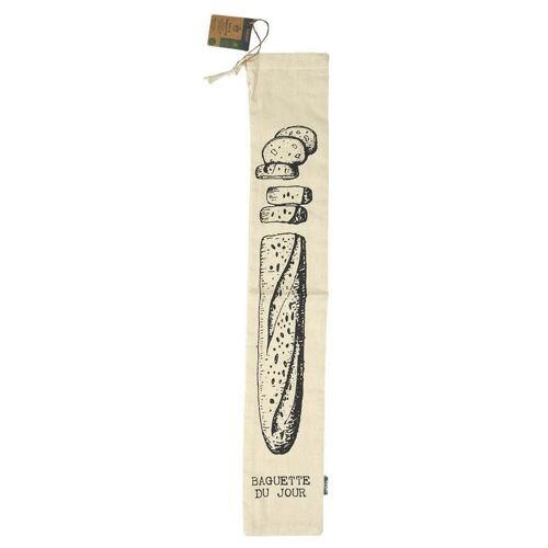 Sac À Pain En Toile "Baguette" 70cm Beige