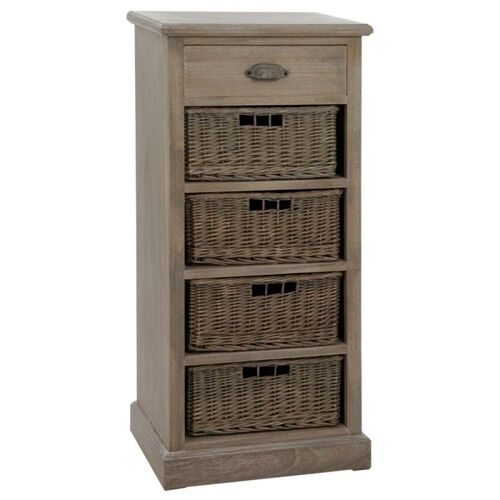 Commode 4 Paniers & 1 Tiroir "Catherine" 107cm Naturel