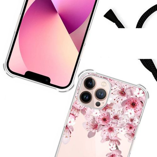 Coque Cordon Iphone 13 Pro Dessin Cerisier Evetane