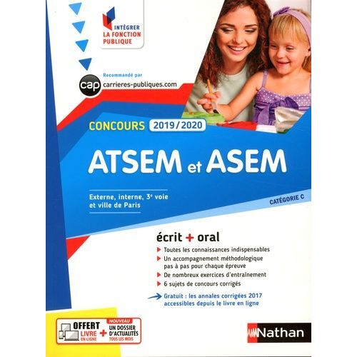 Atsem Asem - Concours Externe, Interne, 3e Voie Et Ville De Paris - Edition 2019-2020
