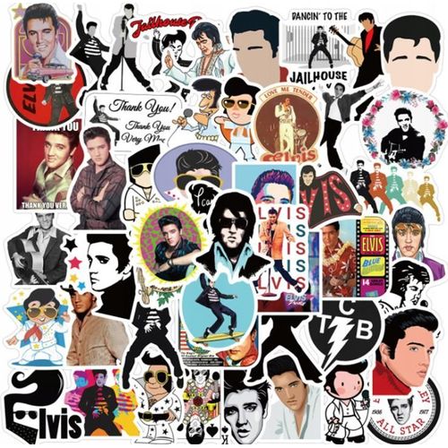 200 Morceaux Du L¿¿Gendaire Chanteur De Rock Elvis Presley,Aesthetic Couleurs Stickers, Imperm¿¿Able Vinyle Autocollant Pour Telephone Ordinateur Portable Macbook Scrapbooking