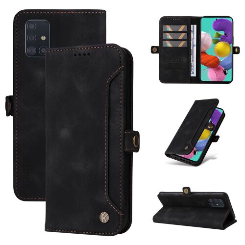 Coque Samsung Galaxy A51 4g,Flip Magnétique Protection Case Portefeuille Samsung Galaxy A51 4g,Antichoc Housse,Etui En Cuir Pu Pour Portefeuille Avec Pour Samsung Galaxy A51 4g,Noir