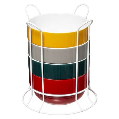 Lot 4 Bols Avec Rack "Colorama" 50cl Multicolore