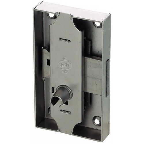 Serrure de meuble S45 - type 12.041- acier blanchi - axe 20 - gauche SERFA