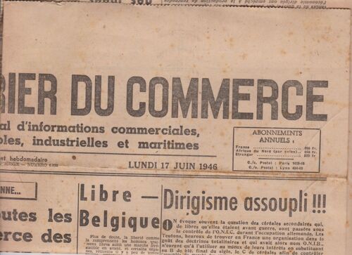 Le Courrier Du Commerce Np 6858 . Libre Belgique