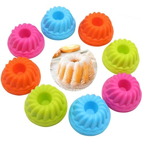 Diy Moule Kouglof Silicone, Réutilisable Moule Mini 4 Couleurs Moule À Kouglof Convient Pour Dessert Chocolat Pouding Gelée Gâteau 12 Pièces