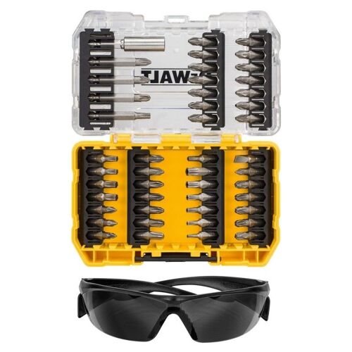 Coffret De Vissage 47 Pièces Avec Lunettes De Protéction Teintées Dewalt Dt70703-Qz
