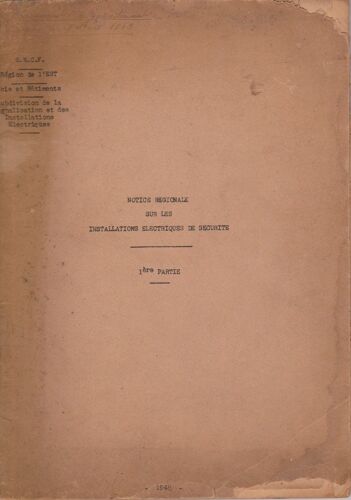 Notice Régionale Sur Les Installations Électriques De Sécurité