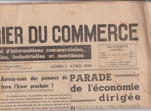 Le Courrier Du Commerce N° 6847 . Aurons Nous Des Pommes De Terre De L Hiver Prochain