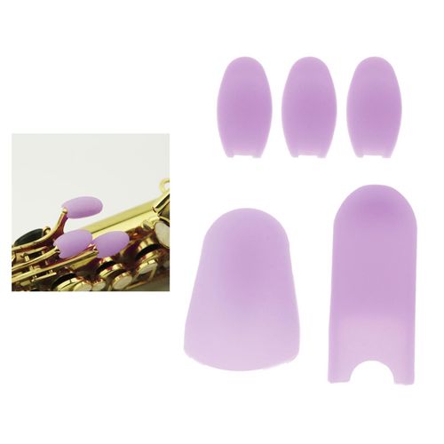 Violet - Coussinets De Pouce En Silicone Pour Saxophone, Coussins De Doigts Pour Saxophone, Saxo Soprano, Alto, Ténor, Pièces D'instruments À Vent, 5 Pièces/Lot