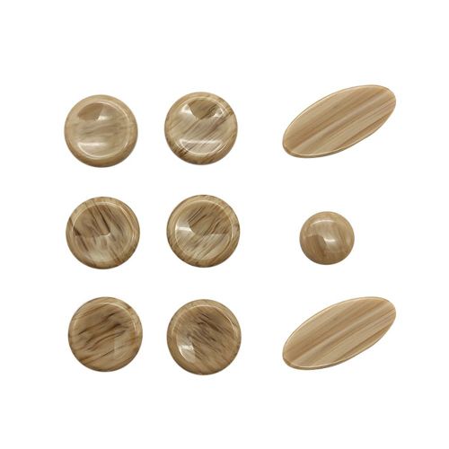 Brun - Incrustations De Boutons De Clé De Saxophone En Plastique, Remplacement Pour Saxophone Alto, Ténor, Soprano, Beige, Bleu, Marron, Pièces D'instruments À Vent De Calcul, 9 Pièces