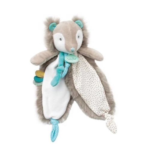 Doudou Ours Frisounours Baby Nat' Gris Blanc Vert Bleu Peluche Ourson Poilu Babynat Les Doudous Calins